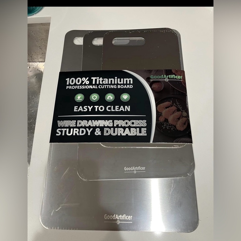 Silver Titanium Cutting Board